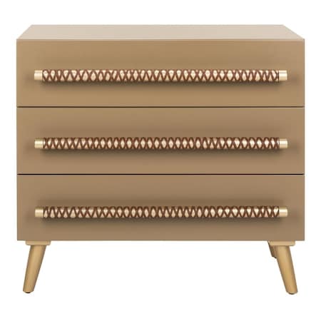 Safavieh Raquel 3 Drawer Chest, Light Brown CHS6602A